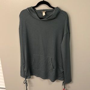 NWT Green hoodie with side tie detail size L
